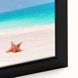 Extra large framed canvas featuring a textured depiction of the Caribbean Bahamas in vibrant colors.