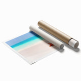 Extra large rolled print of a Caribbean scenery with vivid blue and green tones, ideal for classy bathroom wall art.