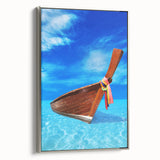 Framed canvas featuring a vintage-style landscape painting of Barbados with black and silver tones.