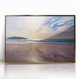 Art deco poster of Caribbean scenery in gold frame, acrylic print, suitable for modern art wall decor or nursery.
