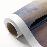 Art deco poster of a serene Caribbean Bermuda scenery in pastel shades, ideal for nursery wall art, on rolled canvas.