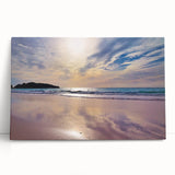 Large black and white stretched canvas of Caribbean scenery, ideal for kitchen wall art.