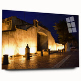 Large abstract wall art on acrylic glass depicting vibrant Caribbean scenery, ideal for bedroom or dining room decor.