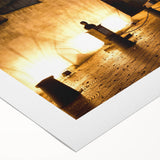 Art deco poster featuring a serene Caribbean beach scene on rolled canvas, suitable for dining room or bathroom wall art.