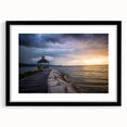 Extra large framed abstract art print featuring a vibrant Caribbean scenery, ideal for living room decor.