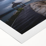 Art deco poster featuring a vibrant Caribbean scenery on rolled canvas, suitable for dining room wall art.