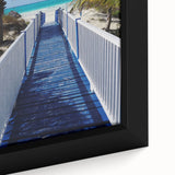 Extra large framed canvas featuring a textured depiction of a Caribbean Martinique scenery in vibrant colors.
