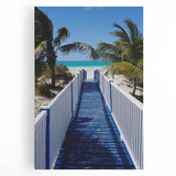Black and white photograph of Caribbean Martinique scenery on large stretched canvas, suitable for kitchen wall art.
