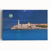 Black and white photo of a Puerto Rican coastline on large stretched canvas, suitable for kitchen or bedroom wall art.