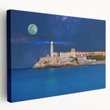 Large canvas print of a vibrant Caribbean beach scene, ideal for kitchen wall art.
