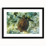 Abstract art print featuring vibrant, colorful scenery of Saint Vincent in a large black frame, ideal for living room decor.