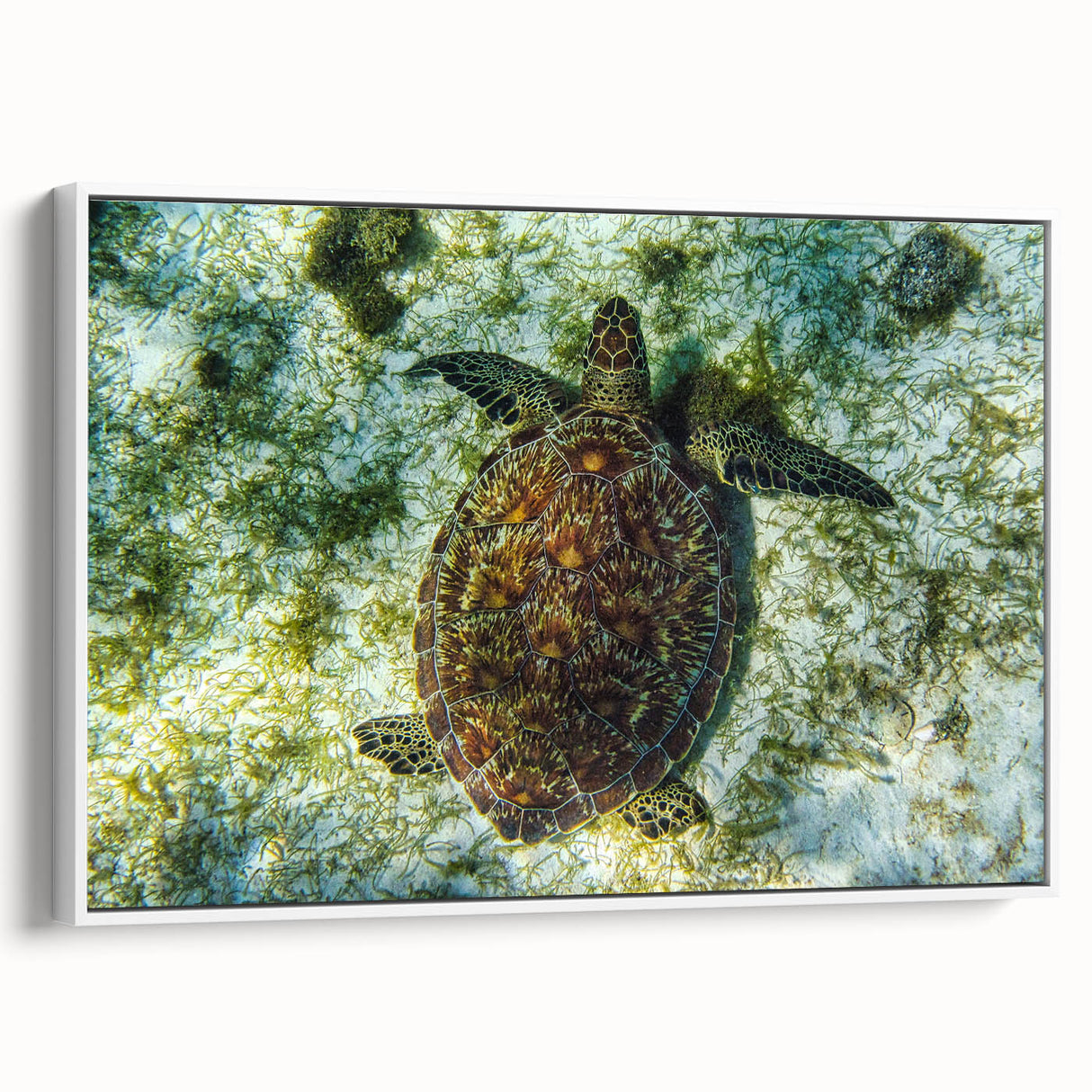 Vintage poster art of Caribbean Saint Vincent scenery on a framed canvas, featuring vibrant, colorful art.