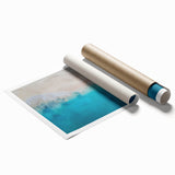 Extra large rolled print of Caribbean scenery with vibrant blue and green tones, ideal for classy bathroom wall art.