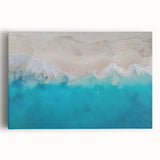 Black and white stretched canvas featuring a panoramic Caribbean scenery, ideal for kitchen wall art.