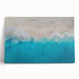 Large black and white stretched canvas of Caribbean scenery, ideal for kitchen wall art.
