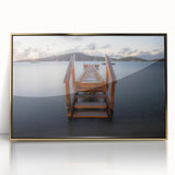 Acrylic print of Caribbean Virgin Islands with gold frame, in art deco style, suitable for modern art wall decor.