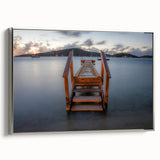 Landscape art painting of the Caribbean Virgin Islands on a framed canvas, featuring vibrant blue and green tones.