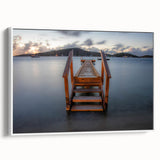 Vintage poster art of the Caribbean Virgin Islands on a framed canvas, featuring vibrant blue and green hues.