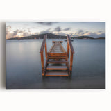 Black and white photo of Caribbean Virgin Islands on stretched canvas, ideal for kitchen wall art or bedroom ambiance.
