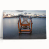 Black and white panoramic photo of the Caribbean Virgin Islands on stretched canvas, ideal for kitchen wall art.