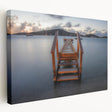 Stretched canvas print of the Caribbean Virgin Islands in vivid blue and green tones, suitable for kitchen wall art.