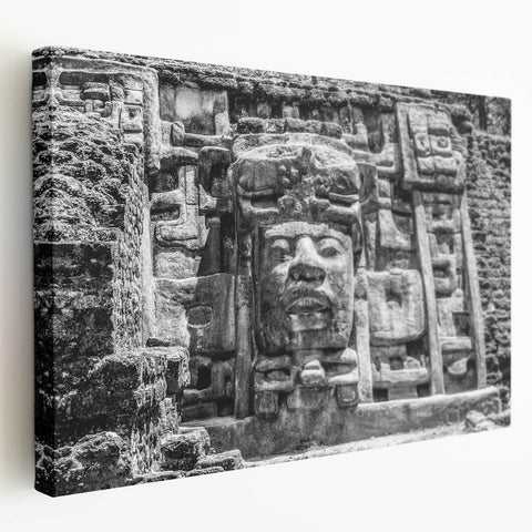 Side view of a stretched canvas featuring a vibrant tropical Belize landscape, ideal for kitchen wall art.
