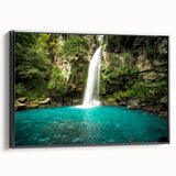 Black and white framed canvas of a Costa Rican landscape, ideal for bedroom wall art.