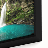Extra large framed canvas featuring a textured depiction of a Costa Rican landscape in vibrant colors.