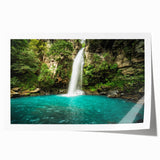 Extra large rolled print of a Costa Rican landscape, featuring lush greenery and soft pastel sky.