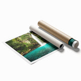Extra large rolled print of a Costa Rican landscape with vibrant greenery and floral elements.
