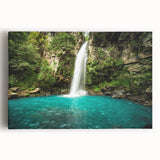 Black and white stretched canvas featuring a panoramic Costa Rican landscape, suitable as large kitchen art.