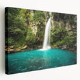 Large canvas print of a Costa Rican landscape with lush greenery and a vibrant sky, suitable for kitchen wall art.