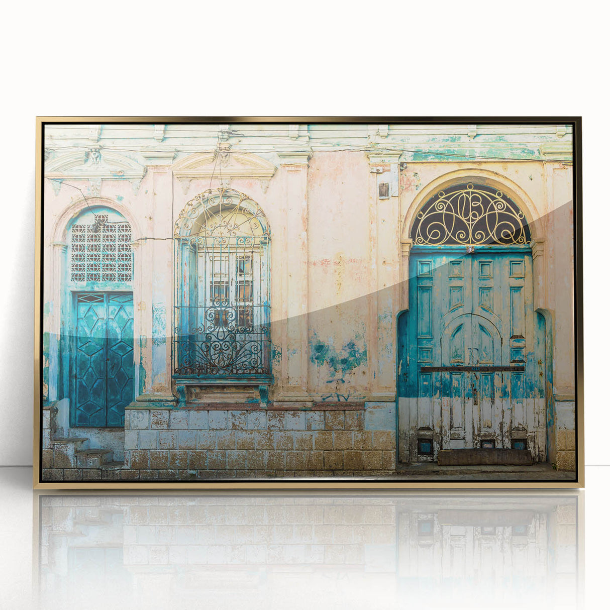 Mid-century modernist art featuring a serene El Salvador landscape in soft earth tones on acrylic print.