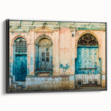Black and white framed canvas of a vintage El Salvador landscape, ideal for bedroom wall decor.