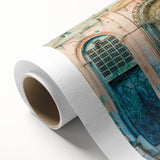 Art Deco poster of a Central American scenery on rolled canvas, ideal for nursery wall art.