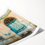 Extra large wall art featuring line art flowers in muted earth tones on a rolled canvas.