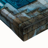 Large art of a black and white landscape painting of El Salvador on stretched canvas, ideal for bedroom wall decor.