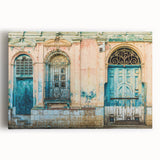 Black and white stretched canvas of a Central American landscape, ideal for kitchen art.