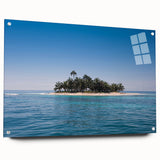 Large abstract wall art of Central American scenery in vibrant colors on acrylic glass.