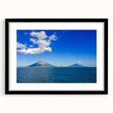 Extra large, abstract art print featuring a colorful, textured depiction of Central America, framed in black.