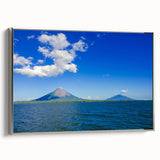 Landscape art painting of a Central American scenery in Nicaragua, featuring vibrant colors on a framed canvas.