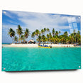 Large abstract wall art on acrylic glass depicting a vibrant scene of Central America.
