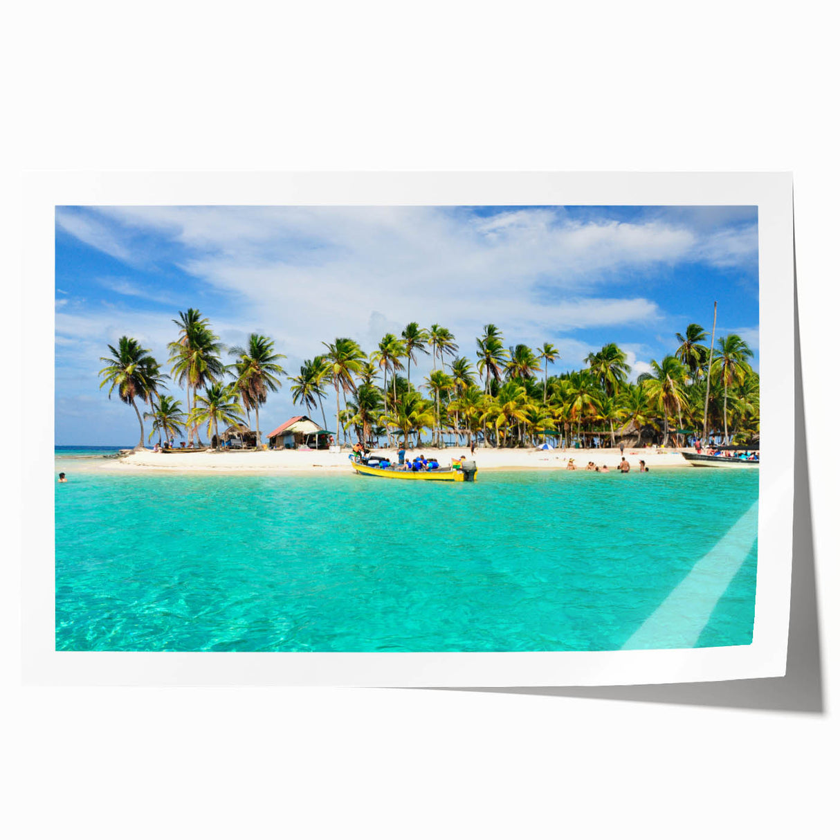 Extra large rolled print of a Panama scenery with vibrant floral elements, ideal for art wall dining room.
