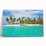 Black and white photograph of Panama scenery on a large stretched canvas, ideal for kitchen wall art.