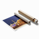 Extra large rolled print of a serene Albanian landscape with lush greenery and floral elements.