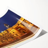 Extra large wall art featuring line art flowers in soft pastel colors on a rolled canvas.