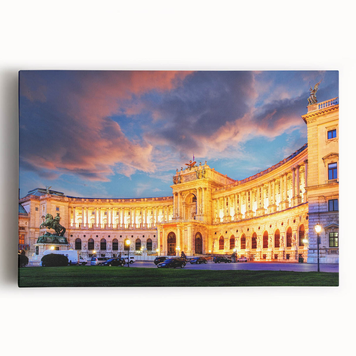 Black and white large art print of a European cityscape on stretched canvas, ideal for kitchen wall art or bedroom ambiance.