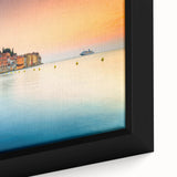Extra large framed canvas of a textured, colorful Croatian landscape, ideal for living room decor.