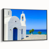 Black and white landscape art painting of a European countryside on framed canvas, ideal for bedroom decor.