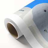 Art Deco style poster of a European scenery in Cyprus, displayed on rolled canvas, suitable as nursery wall art.